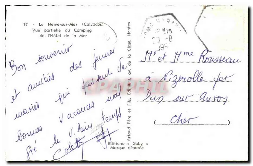 Home-sur-Mer (Calvados) — Teilansicht des Campingplatzes des Hotels de la Close — Éditions Arfaud Père et Fils, Nantes - Rückseite