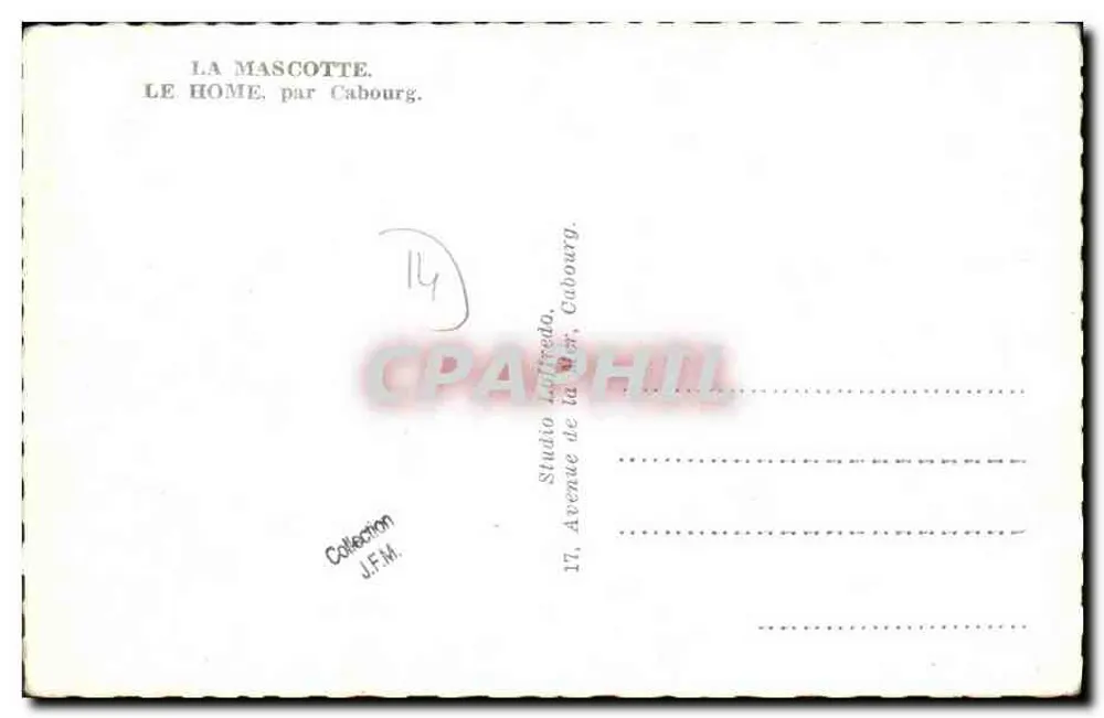 O Hôme — A Mascote — Studio Lofreda, Cabourg - Verso