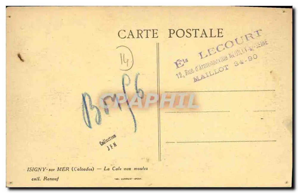 Isigny-sur-Mer (Calvados) — A Cale aux moules — Editor Lecourt - Verso