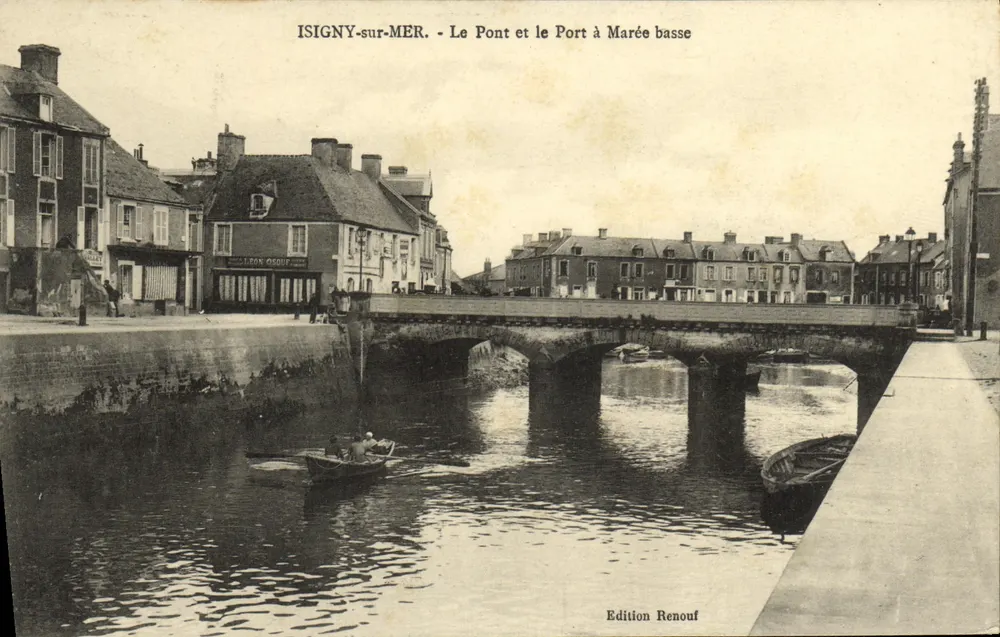Isigny-sur-Mer — Die Brücke und der Hafen bei Ebbe — Edition Renouf - Vorderseite