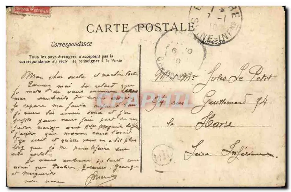 La Normandie — Panorama — La C.P.A. — 30. 18IGNY-SUR-MER - Verso