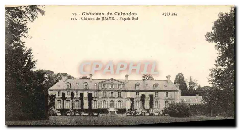 Schloss Juaye — Südseite — Schlösser des Calvados, Verlag A.D. 280 - Vorderseite