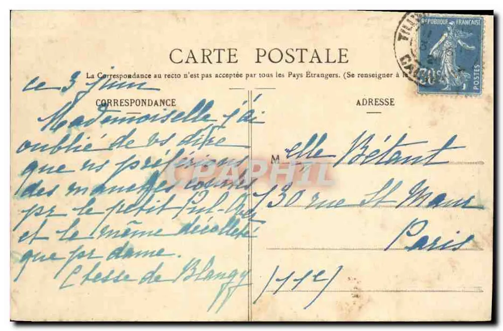 Castelo de Juvigny-sur-Seulles — Calvados — J. Néel, Livreiro, Montebourg - Fotog. E. L. S. - Verso