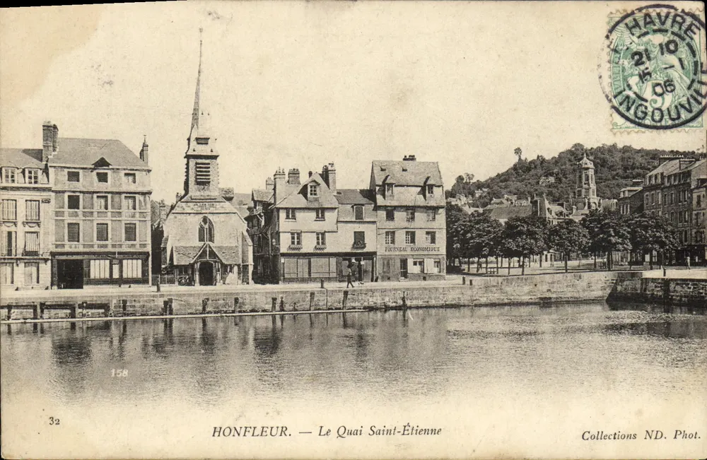 Honfleur — Plac Saint-Étienne — Fot. ND. N° 158 - Awers