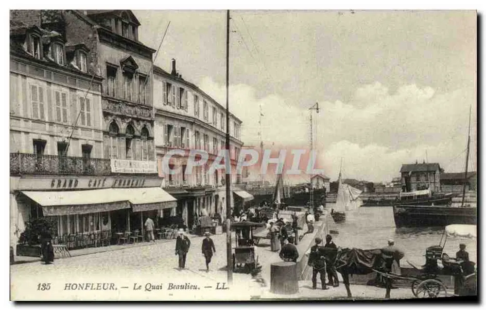 Honfleur — Ansicht von Quai Beaulieu — LL, n°135 - Vorderseite