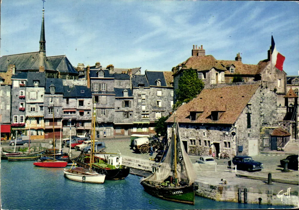 Honnefleur — Hafen und Kirche — Éditions Greff - Vorderseite