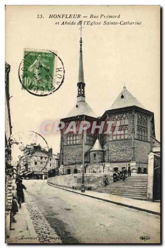 Honfleur — Rue Prémord und Apsis der Kirche Sainte-Catherine — G. Foreslier, La Haute - Vorderseite