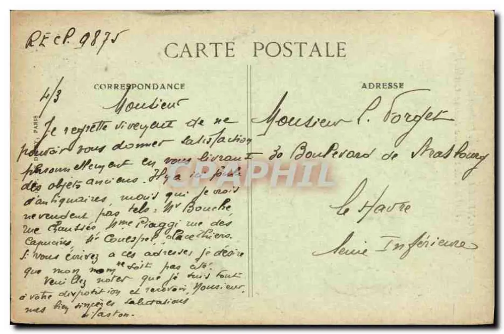 Honfleur — Rue Prémord und Apsis der Kirche Sainte-Catherine — G. Foreslier, La Haute - Rückseite