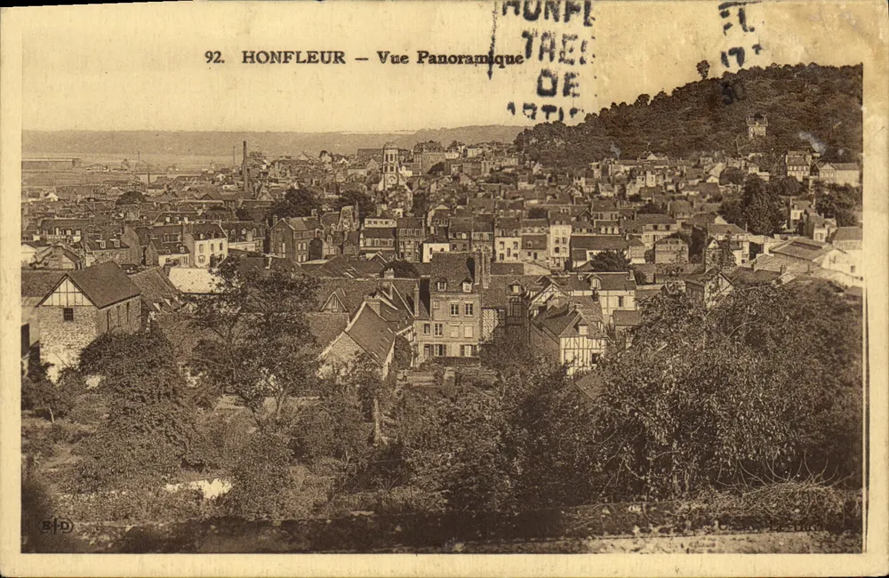 Honfleur — Vista Panorâmica — Editor B.D. n°92 - Frente