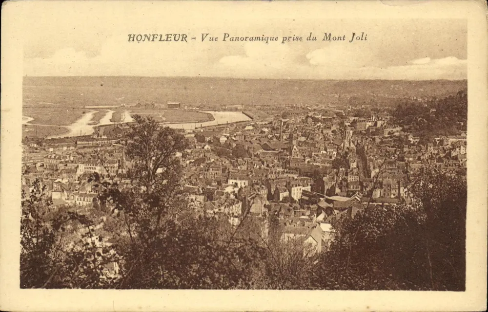 Honfleur — Panoramablick vom Mont Joli — Phototype J. Cambier, Rue Agut, Macon - Vorderseite