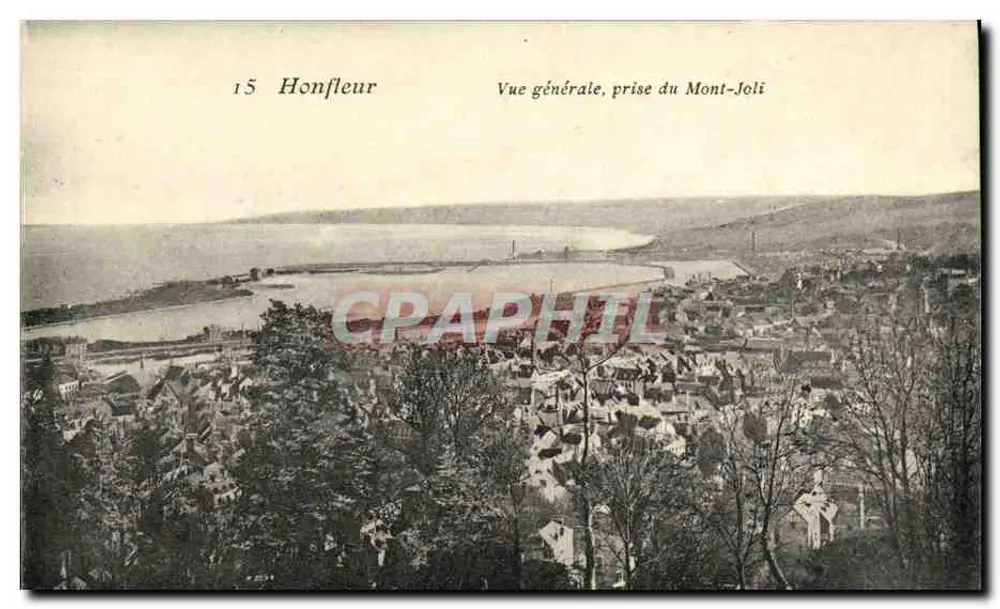 Honfleur — Visão Geral Tirada do Mont-Joli — editor desconhecido, n° 15 - Frente