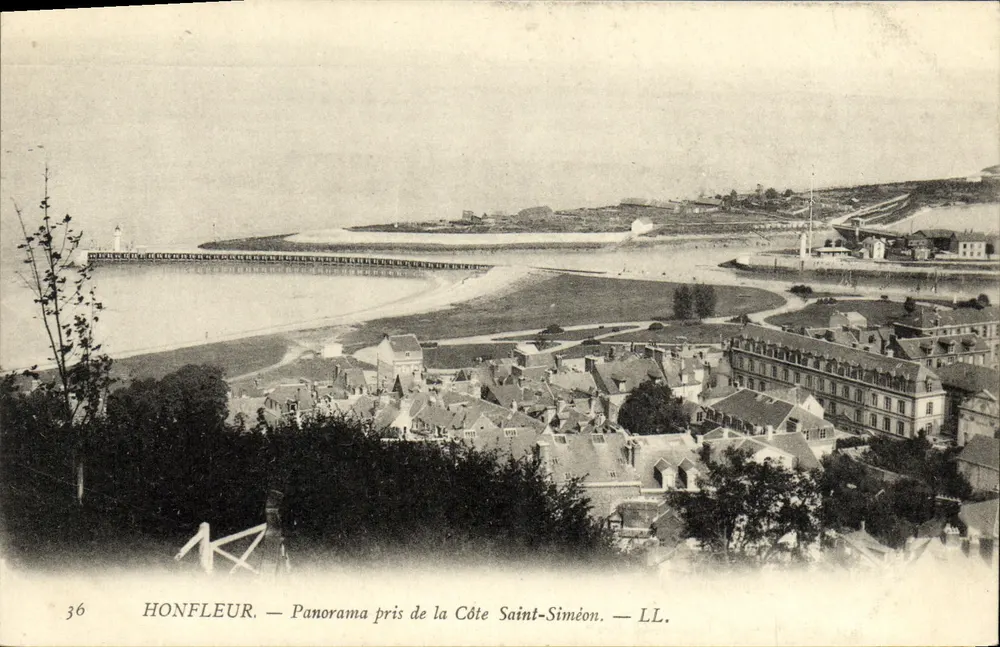Honfleur — Panorama tirado da Côte Saint-Siméon — LL. n°36 - Frente