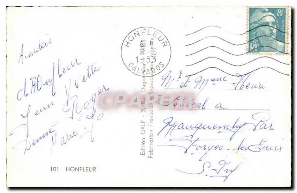 Honfleur — Erinnerung an Honfleur — Edition GALF - Rückseite