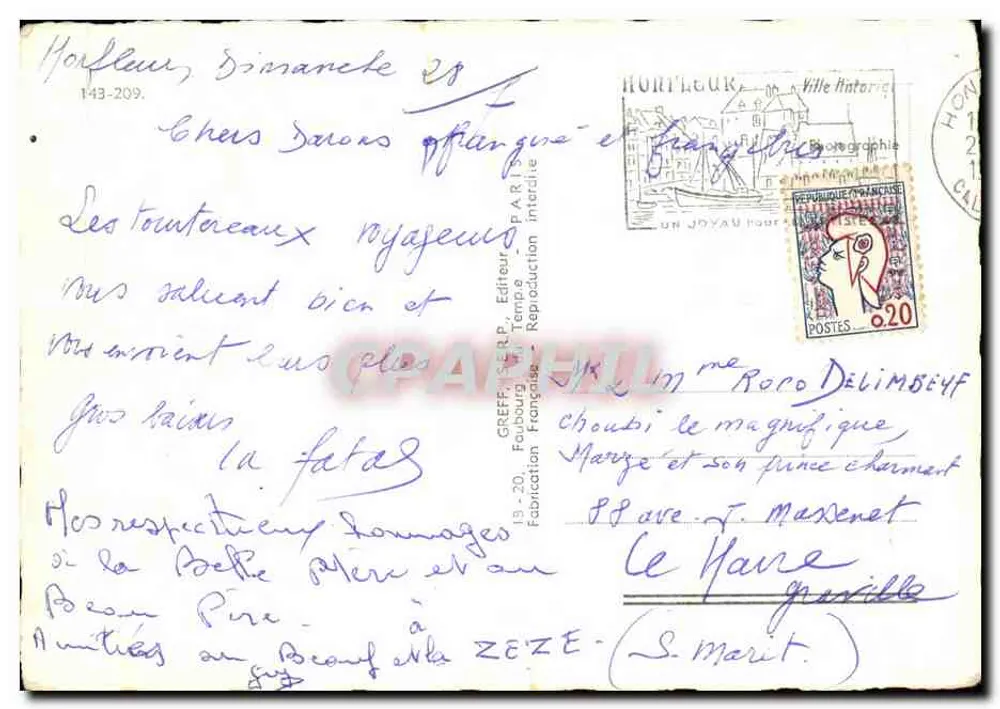 Honfleur — Erinnerung — Greff & Cie, Fopbourg - Rückseite