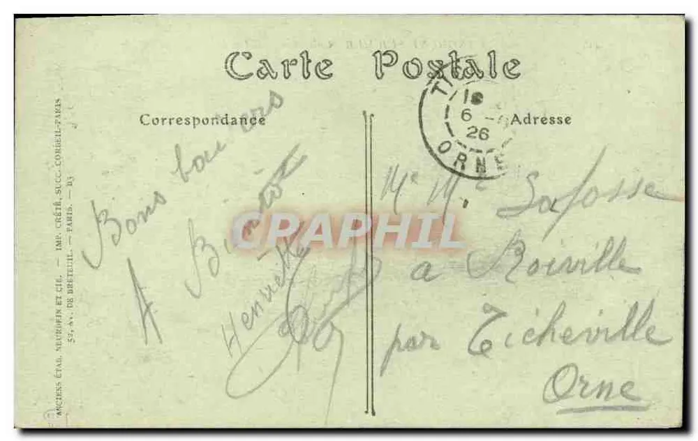 Langrune-sur-Mer (Calvados) — A Digue e a Praia — Editor: Arquivos Gerais da Posta, n° 145 - Verso