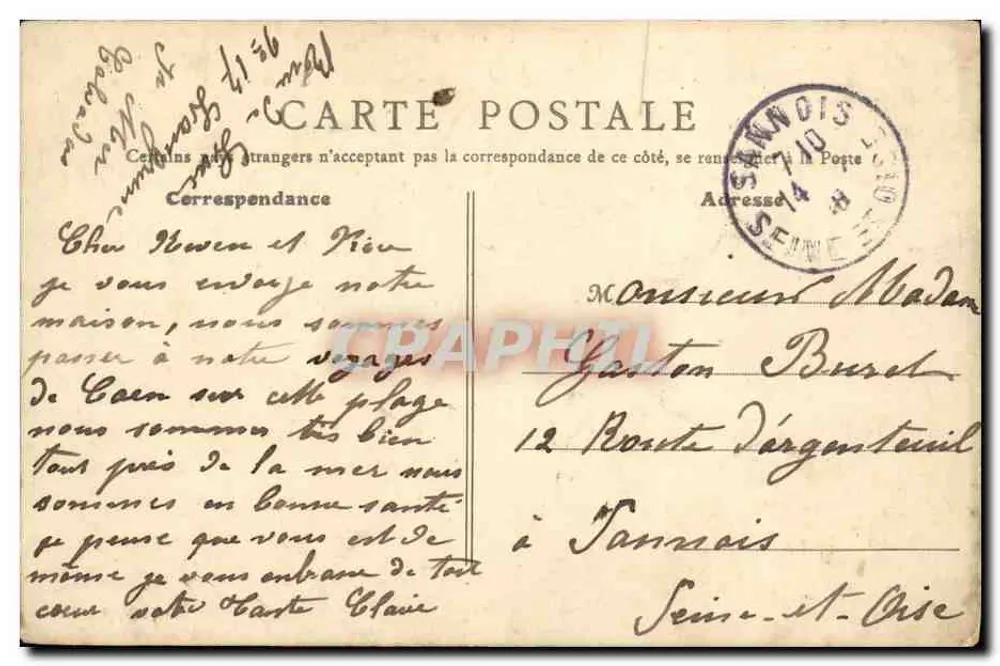 Langrune-sur-Mer (Calvados) — Lado Leste da Praia — Dr. F. Paris - Verso