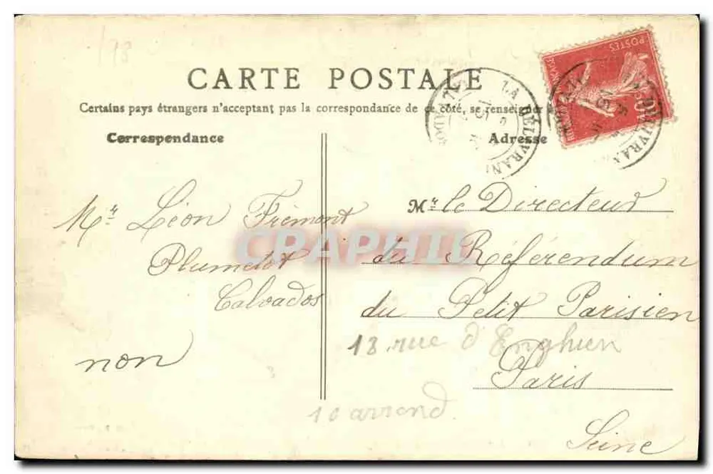 Langrune-sur-Mer (Calvados) — Route de Courseulles — éditeur E. F. P. Paris 084 - Verso