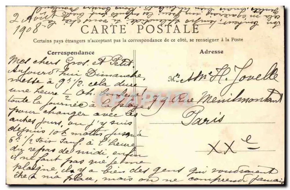 Langrune-sur-Mer (Calvados) — Rue de la Mer — B.F. Paris, n°17 - Verso