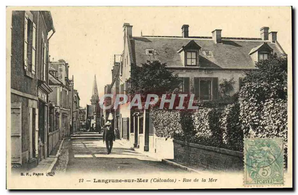 Langrune-sur-Mer (Calvados) — Rue de la Mer — B. F., Paris - Frente