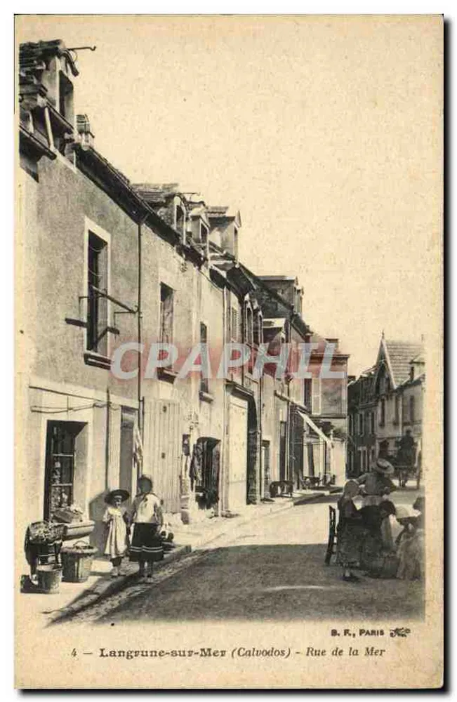 Langrune-sur-Mer (Calvados) — Rue de la Mer — B. F., Paris, n°4 - Vorderseite