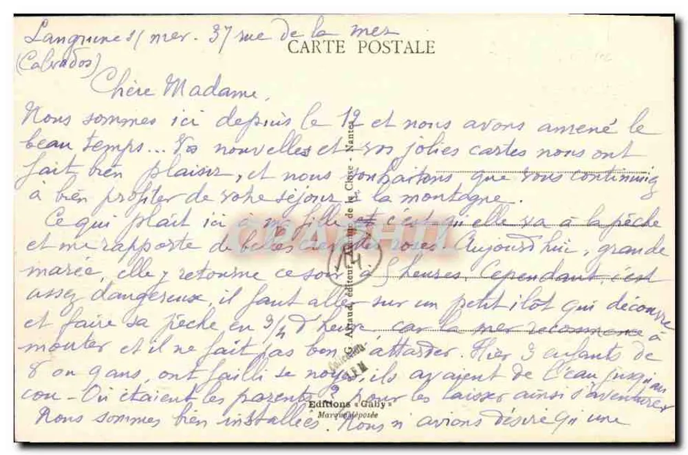 Langrune-sur-Mer (Calvados) — A Nova Digue — Gaby - Verso
