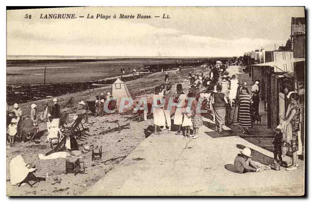 Langrune — Plaża przy niskiej wodzie — LL - Awers