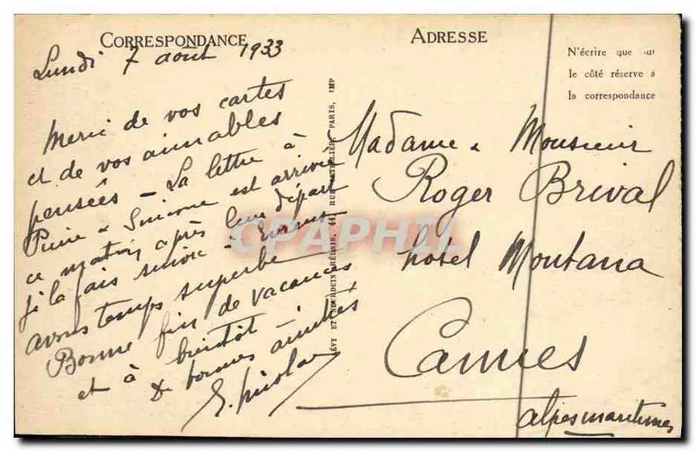 Langrune-sur-Mer — A Digue e a Praia — I.L. - Verso
