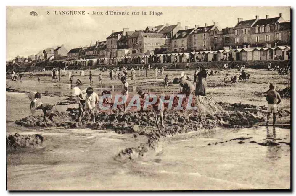 Langrune - Jogos de Crianças na Praia — editor: Ancienne des Arts Photographiques - Frente