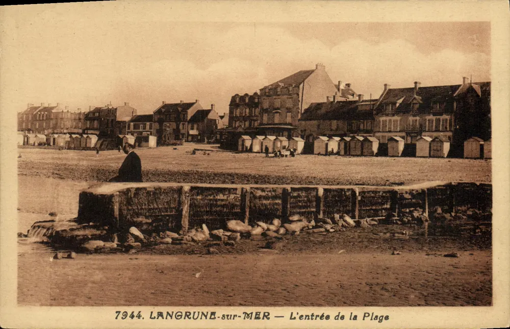 Langrune-sur-Mer — L'ingresso della Spiaggia — Editore Rivière-Bureau (Châlons) - Recto