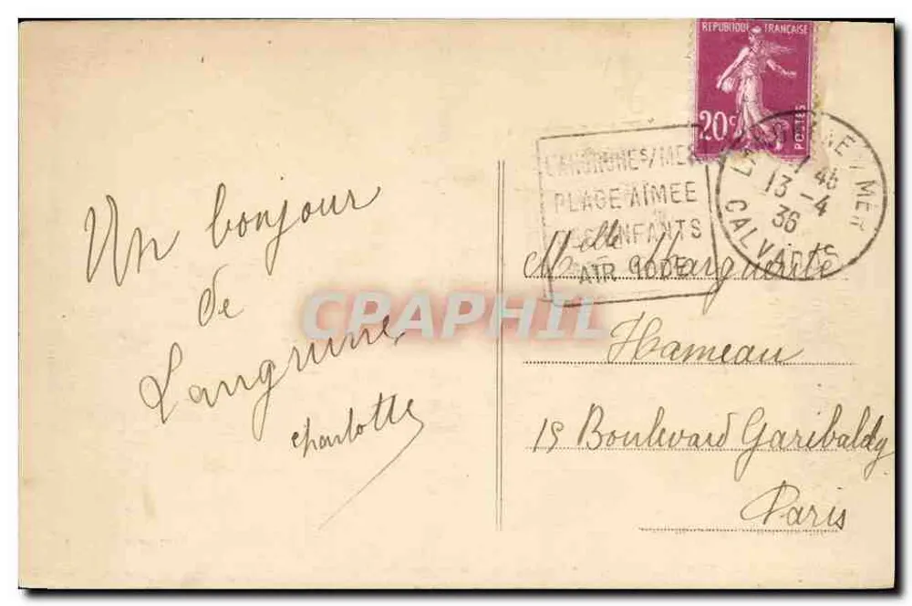 Langrune-sur-Mer (Calvados) — Gruppe von Villen auf den Klippen — Fot. Combier Macon, Coll. Guilbert - Rückseite