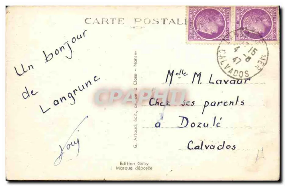 Langrune-sur-Mer (Calvados) — Strandspiele — Gaby - Rückseite