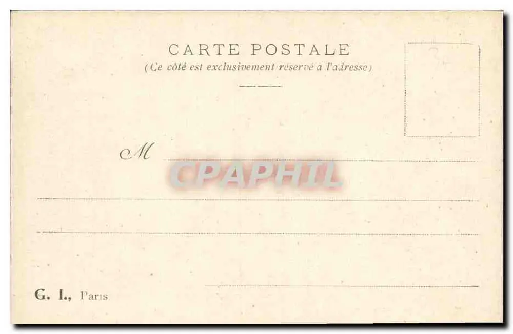 Paisagem rural com igreja — obra de Ed Filon — editor G. I., Paris - Verso