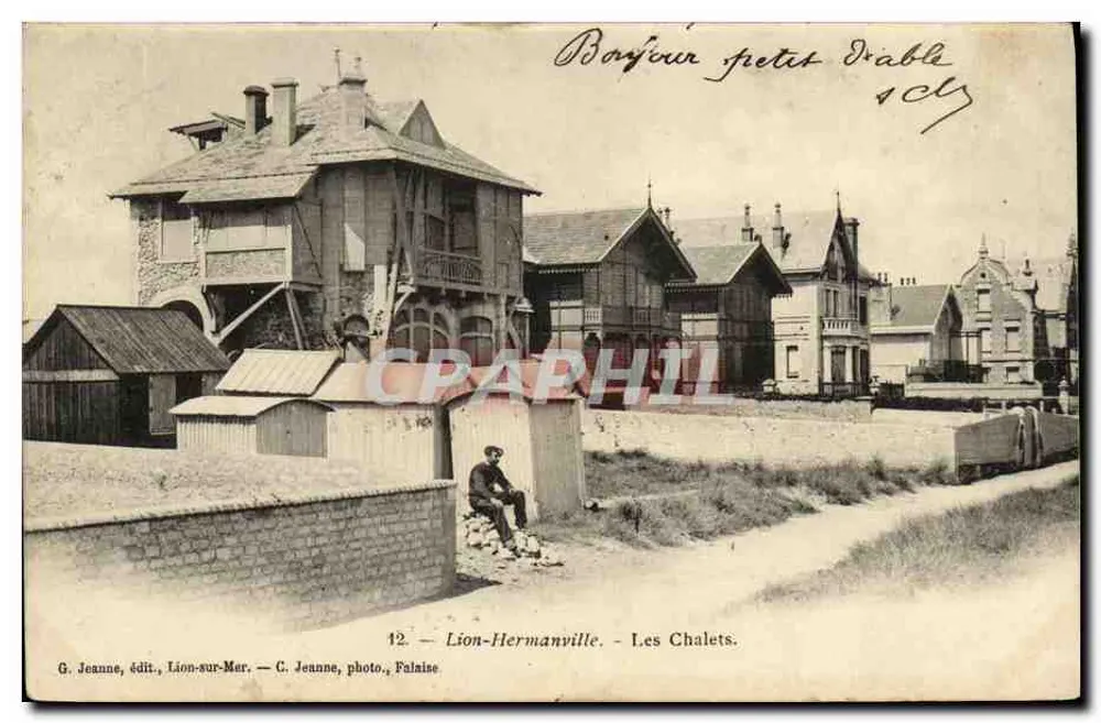 Lion-Hermanville — Os Chalets — G. Jeanne, editora, Lion-sur-Mer - Frente