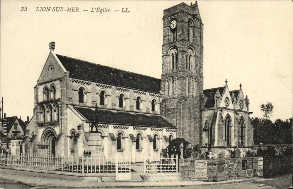Lion-sur-Mer — A Igreja — LL. — Editor LL. — N° 33 - Frente