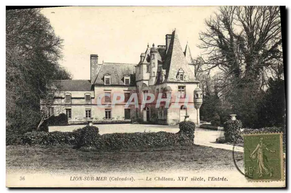 Lion-sur-Mer (Calvados) — El Castillo, siglo XVI, la entrada. - Anverso
