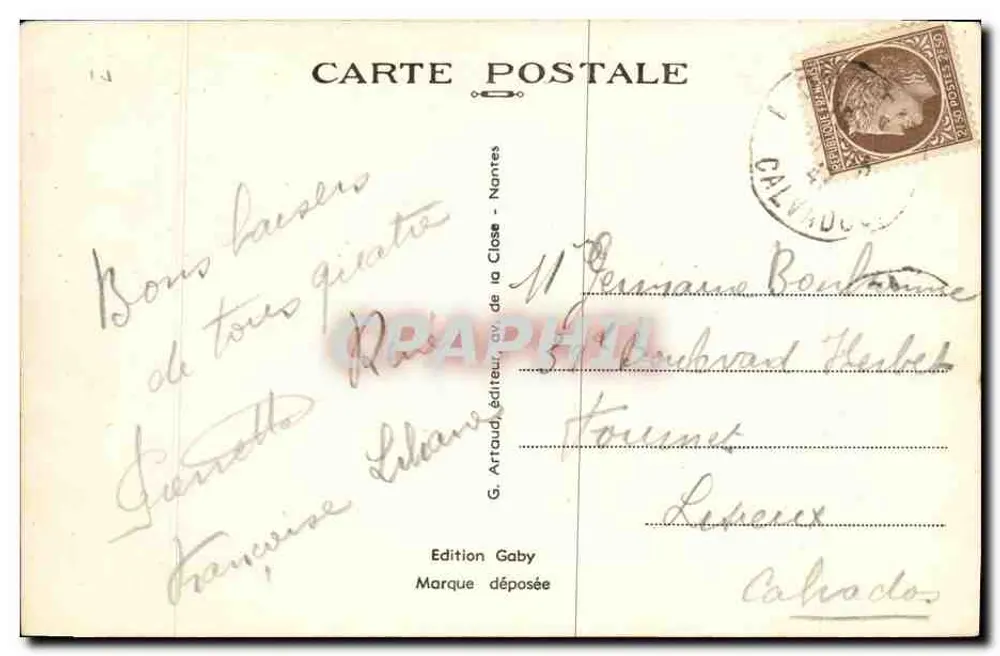 LION-sur-MER (Calvados) — As Falésias — Gaby, n°78 - Verso