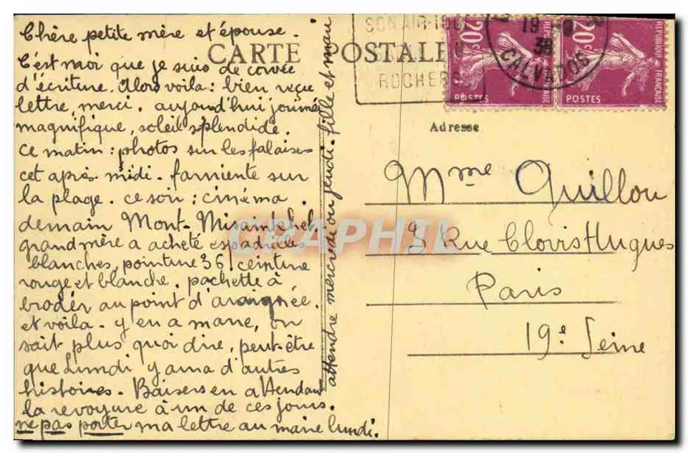 LION-sur-MER — A Praia em Direção a Luc — Costa da Nácar, edit. H. Brade, n°47 - Verso