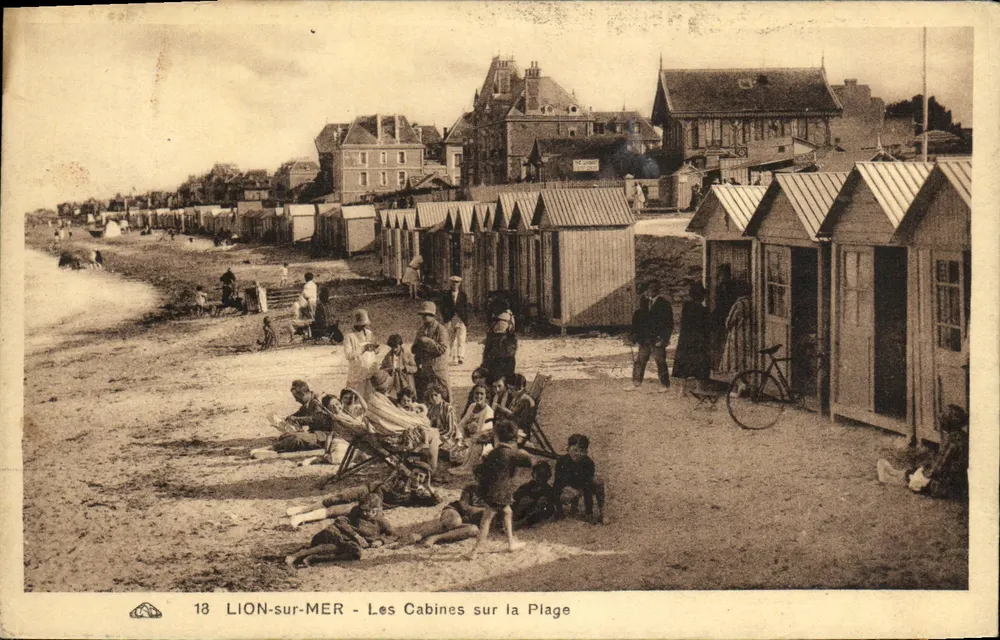 LION-sur-MER — Die Kabinen am Strand — unbekannter Verlag, Nr. 18 - Vorderseite