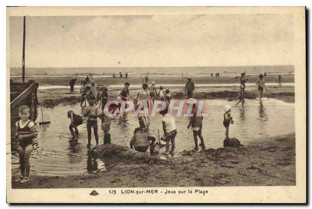 LION-sur-MER - Spiele am Strand — Edition Tessier, Nr. 125 - Vorderseite