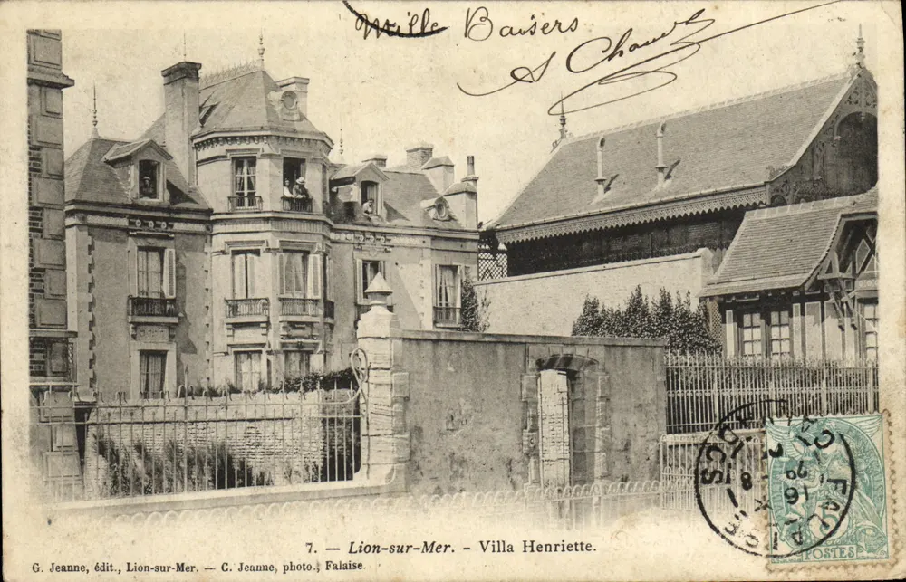 Lion-sur-Mer — Villa Henriette — G. Jeanne, editora, Lion-sur-Mer. — C. Jeanne, fotografia, Falaise. - Frente