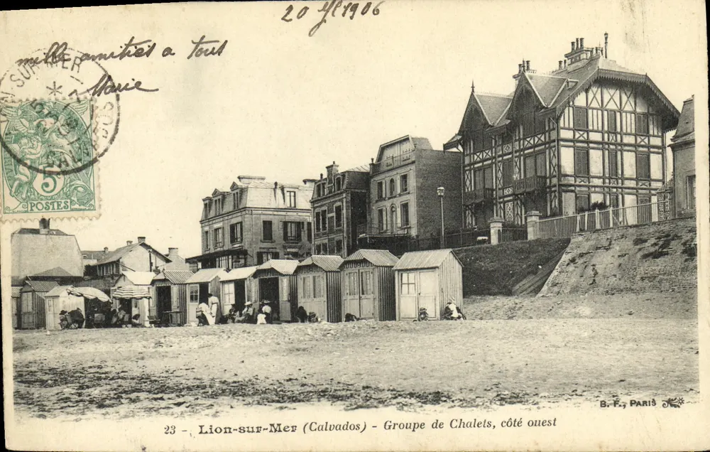 Lion-sur-Mer (Calvados) - Gruppe von Chalets, westlicher Seite — B. F., Paris, Nr. 23 - Vorderseite