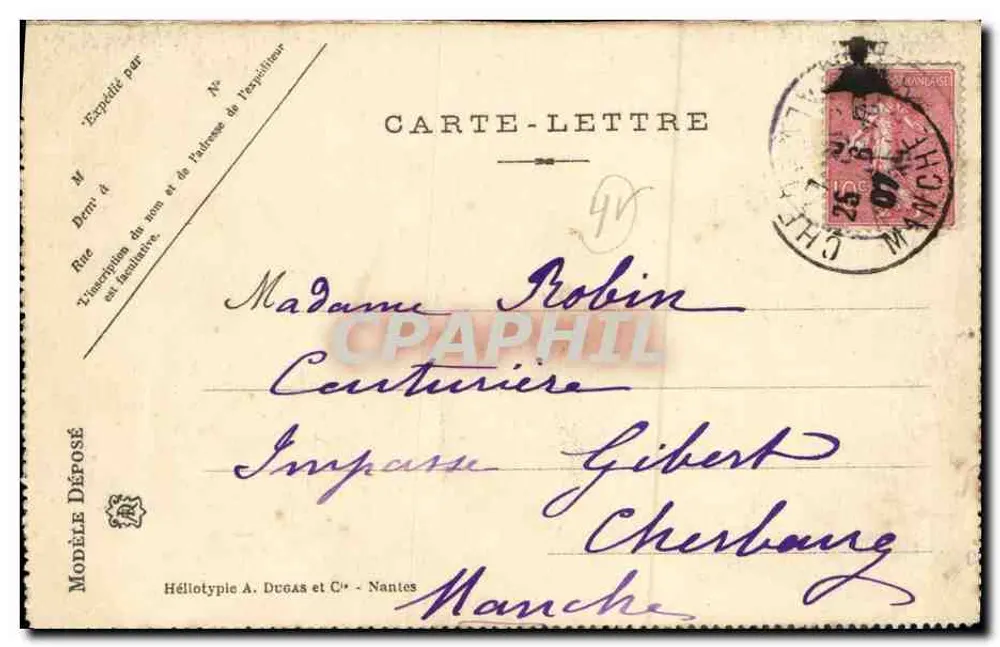 LION-HERMANVILLE — A Brèche — Héliotype A. Dugas et Cie, Nantes - Verso