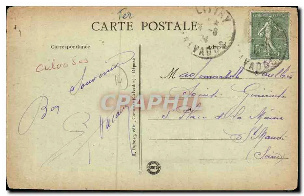 Littry - Bourg-des-Mines - La Chapelle — éditeur A. Dubourg (Calvados), n° A+D 227 - Reverso