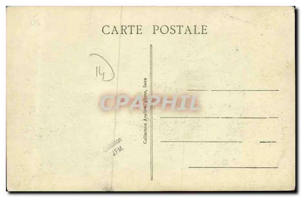 Littry - Route de la Gare — vista da rua com loja de roupas masculinas - Verso