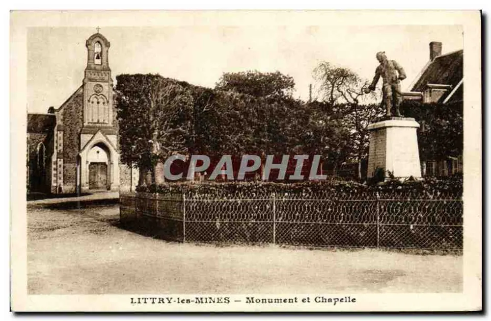 Littry-les-Mines — Monumento e Capela - Frente