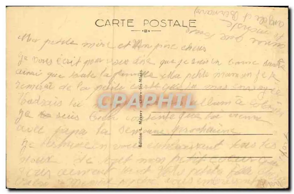 LITTRY-les-MINES — Rua de Bayeux — Café-Restaurant J. Tis - Verso