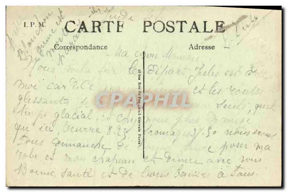 Liyarot (Calvados) — École Maternelle und Place du Marché aux Fromages — Imp.-Libr. Croulllebois - Rückseite