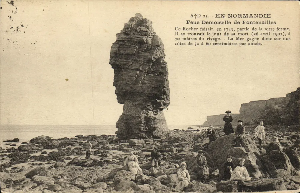 Blatt von Fontenailles — Felsen von Fontenailles — A. Dubosq, Verlag, Commes (Calvados) - Vorderseite