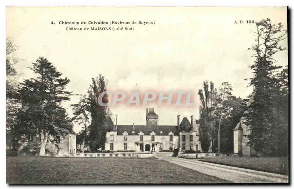 Castillo de MAISONS — Alrededores de Bayeux — A. Duboq, editor, Calvados, n° A.D. 104 - Anverso