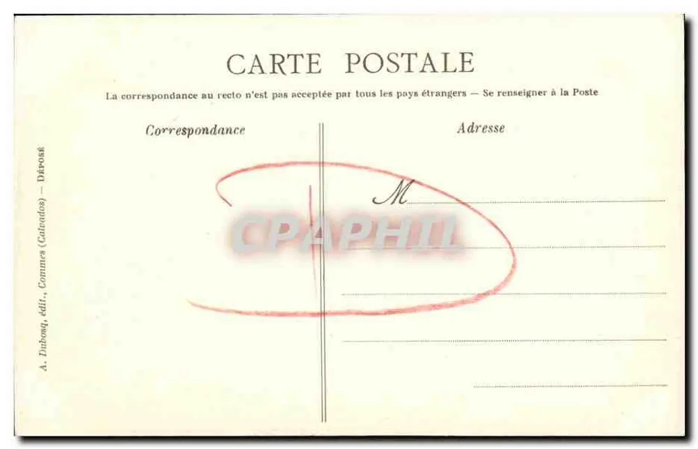 Castillo de MAISONS — Alrededores de Bayeux — A. Duboq, editor, Calvados, n° A.D. 104 - Reverso